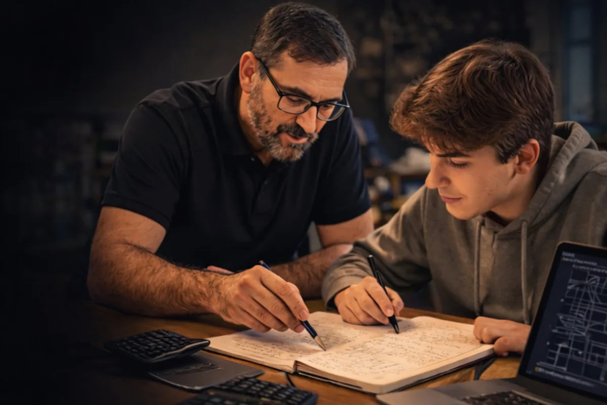 Instruktor matematike s učenikom